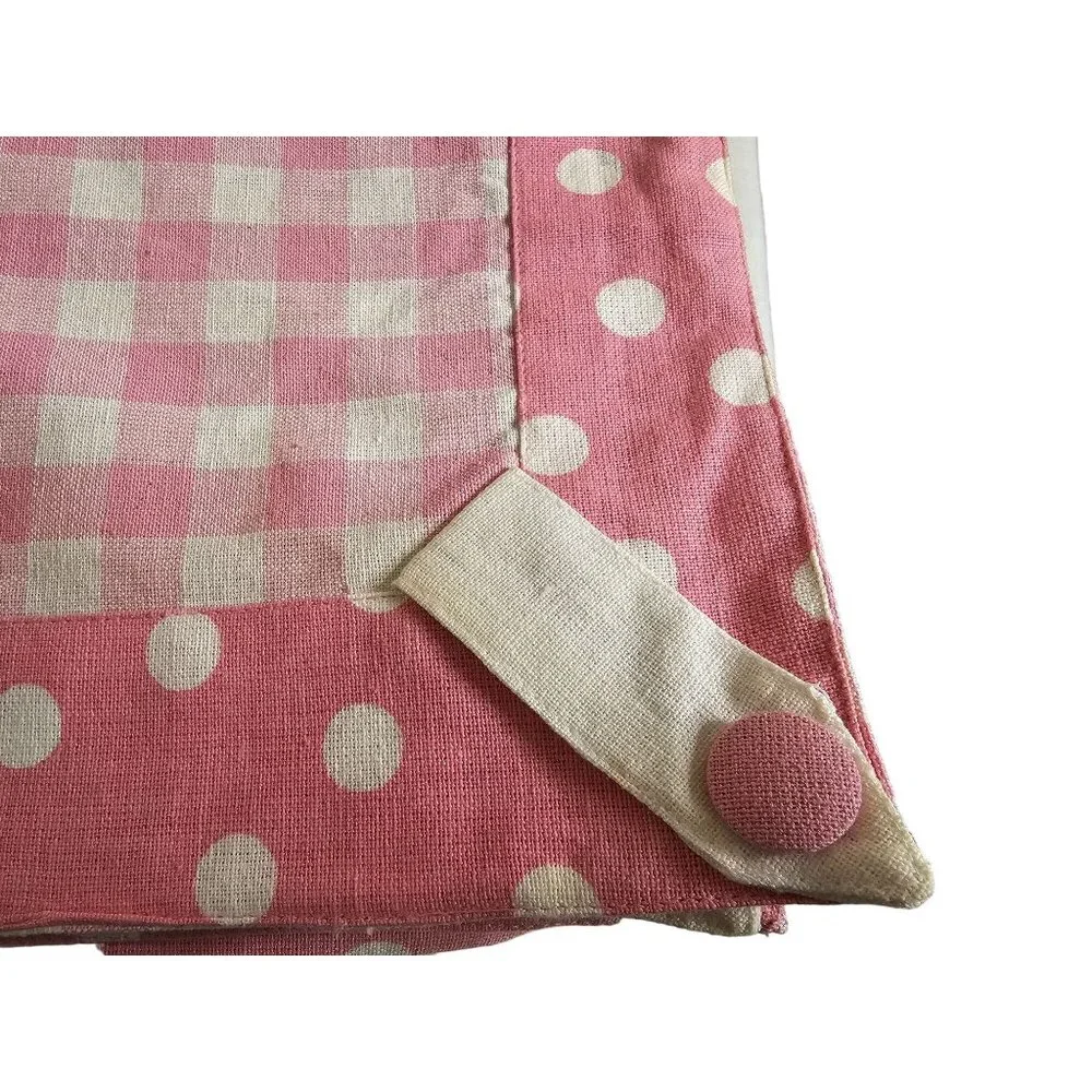 Vintage Pink Gingham & Polka Dot Placemats‎ Set of 12
